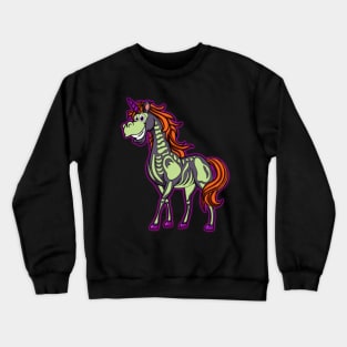 Halloween Ghost Spook Unicorn Skeleton Bone Gift Crewneck Sweatshirt